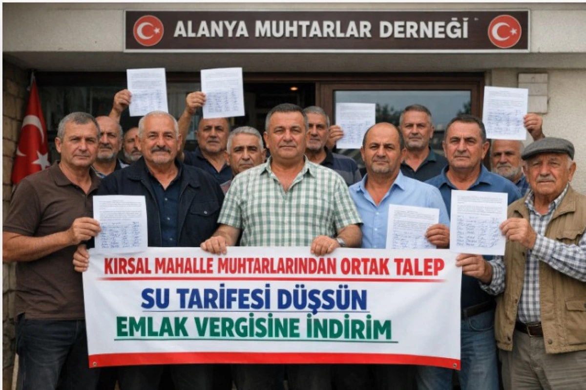 Alanya&rsquo;da 68 Muhtardan Ortak Tepki: Su Tarifesi Ve Vergi İ&ccedil;in İmza Toplandı