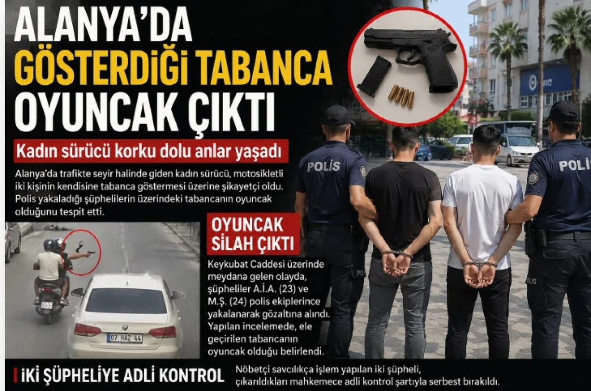 Alanya&rsquo;da G&ouml;sterdiği Tabanca Oyuncak &Ccedil;ıktı