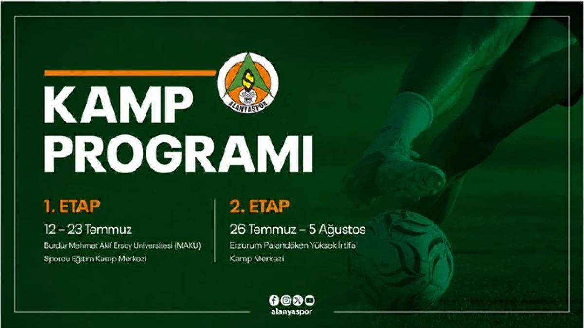 Alanyaspor'un Yeni Sezon Kamp Programı Belli Oldu