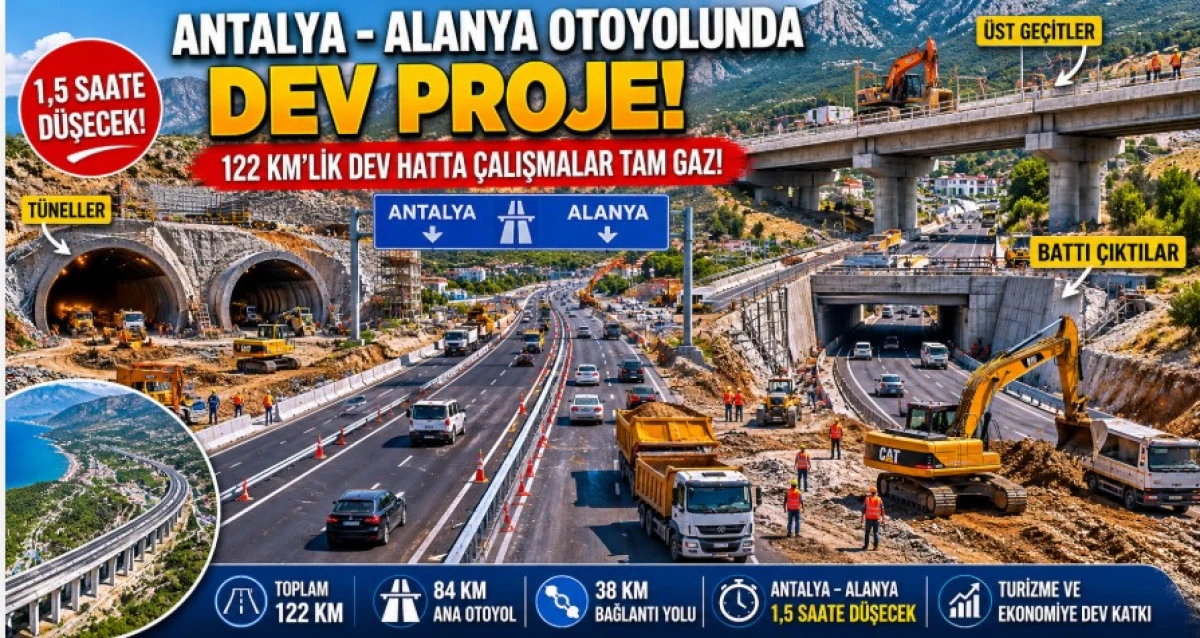 Antalya-Alanya Otoyolunda &Ccedil;alışmalar Hızlandı