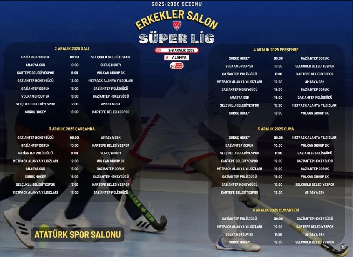 Erkekler Salon Hokeyi S&uuml;per Ligi Alanya&rsquo;da Başlıyor