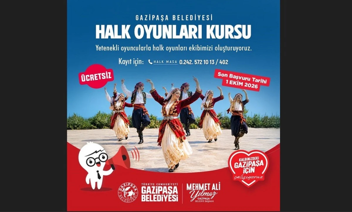 Gazipaşa Belediyesi&rsquo;nden Yetişkinlere Y&ouml;nelik Halk Oyunları Kursu