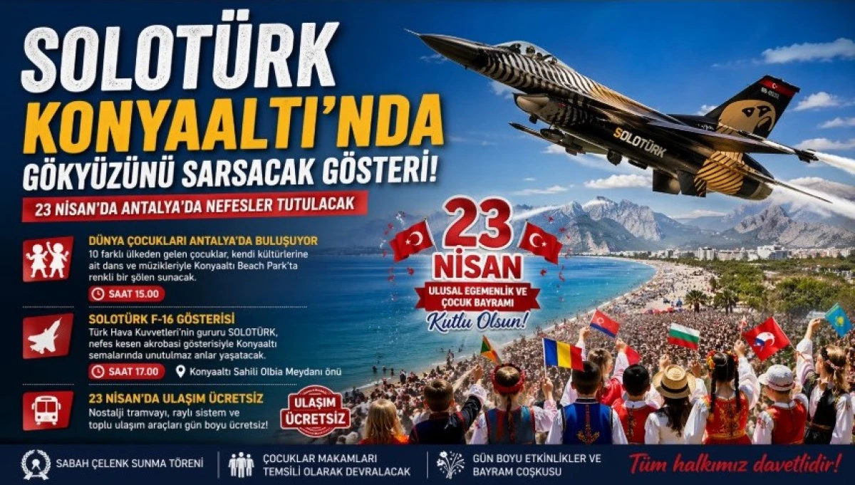 Solot&uuml;rk Konyaaltı&rsquo;nda G&ouml;ky&uuml;z&uuml;n&uuml; Sarsacak G&ouml;steri